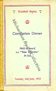 Coronation Dinner Menu Cover